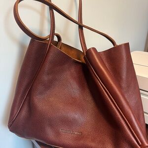 Portland Leather Large Verona tote in Nutmeg